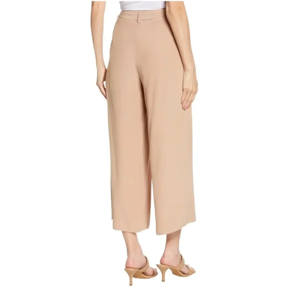 L'AGENCE Chrisley High Waist Wide Leg Pants in Cappuccino 12 NWT